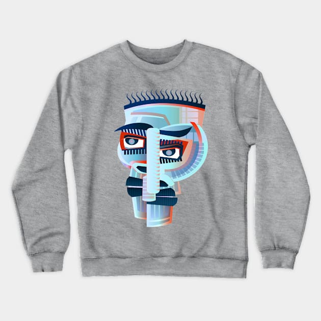 Face Abstract Art Crewneck Sweatshirt by KVKStudios2